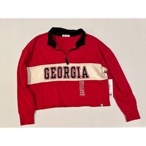 NWT UGA GA Bulldogs Women's Oversized Cropped Med sweatshirt 47 Brand